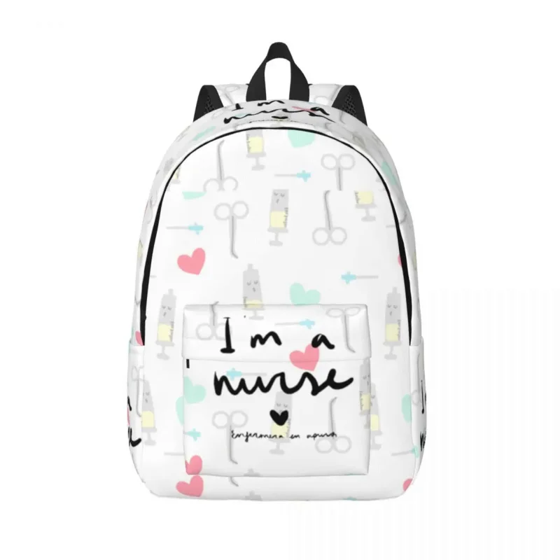 

I am a nurse Backpack for Girl Kids Student School Bookbag Enfermera En Apuros Daypack Kindergarten Primary Bag Lightweight