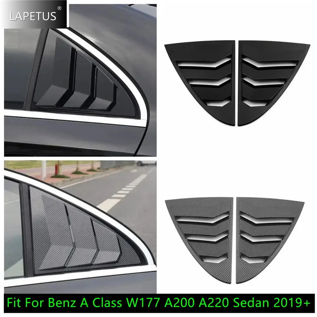 

Black / Carbon Fiber Rear Window Shutter Louvers Side Vent Cover Trim For Mercedes Benz A Class W177 A200 A220 Sedan 2019 - 2023