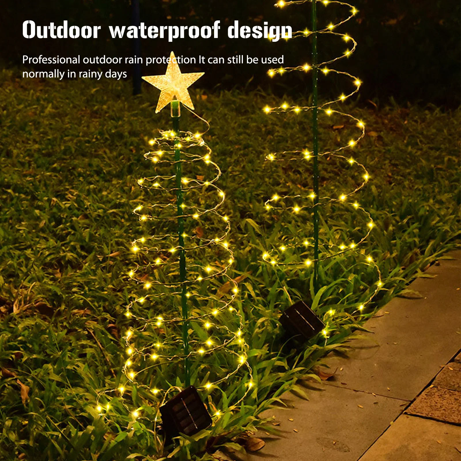 Christmas Solar Light LED Luminous Christmas Tree Ornament Outdoor Waterproof Decorative Lamp Lawn Stake Lamp Garden Decoration