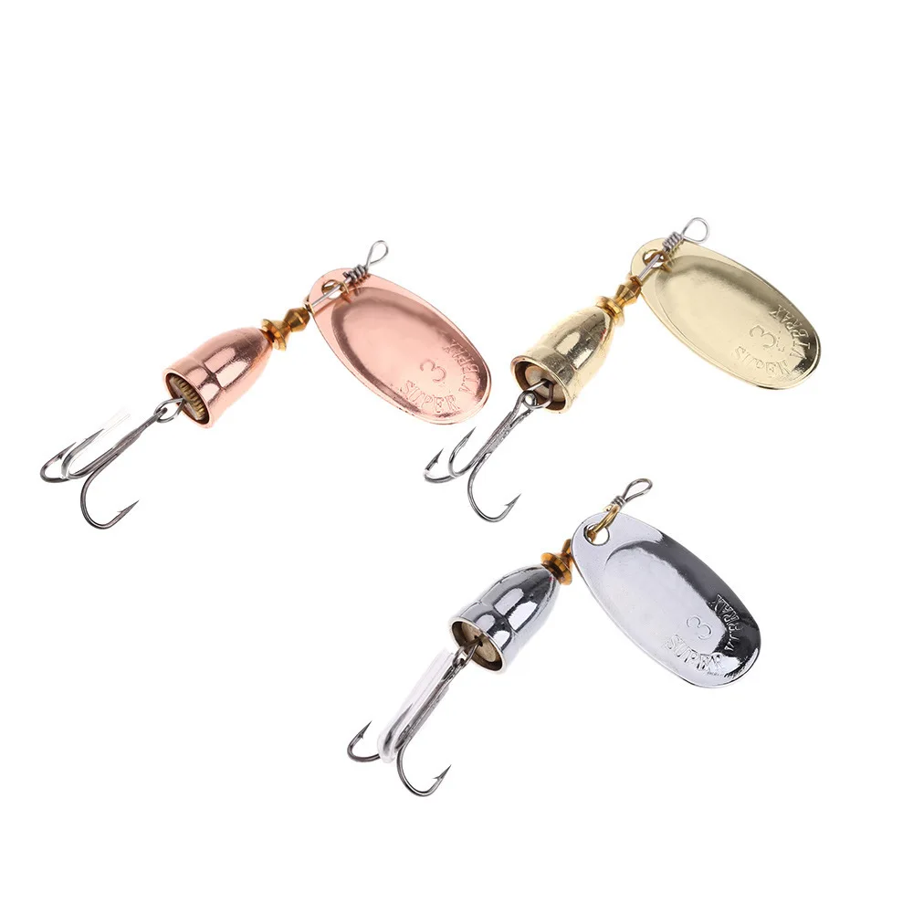 Blade Rotating Spinner Metal Lure Brass Hard Artificial Spoon Bait Copper Freshwater Creek Trout Fishing Tackle