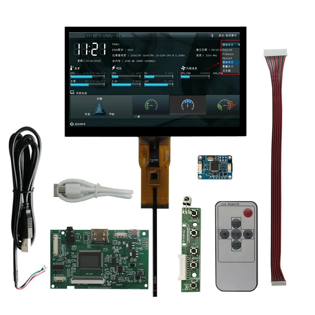 Ecran tactile 7 pouces 800x480 pour Raspberry Pi - connectique HDMI