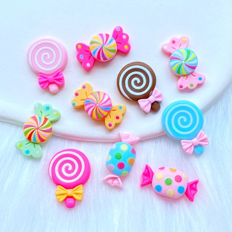 10/20Pcs New Resin Mini Candy / Lollipop Series Flat back Cabochons Scrapbooking DIY Jewelry Craft Decoration Accessories