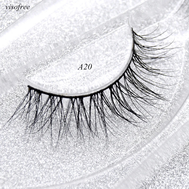 Visofree 3D Mink False Eyelashes 100% Handmade Natural Soft Fake Eyelash Make Up Eyelashes Extension Crisscross Eyelashes A20