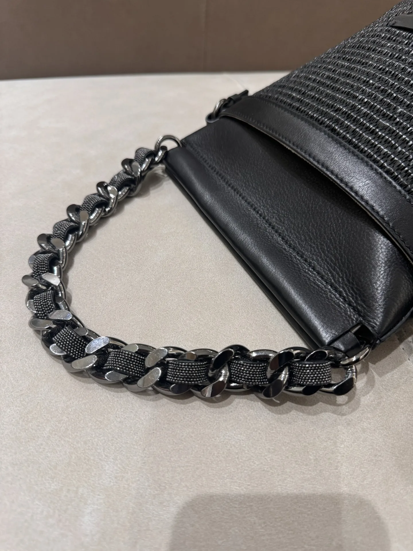 Women's Crossbody Bags Handbags Bucket Shape Leather Straw Stitching