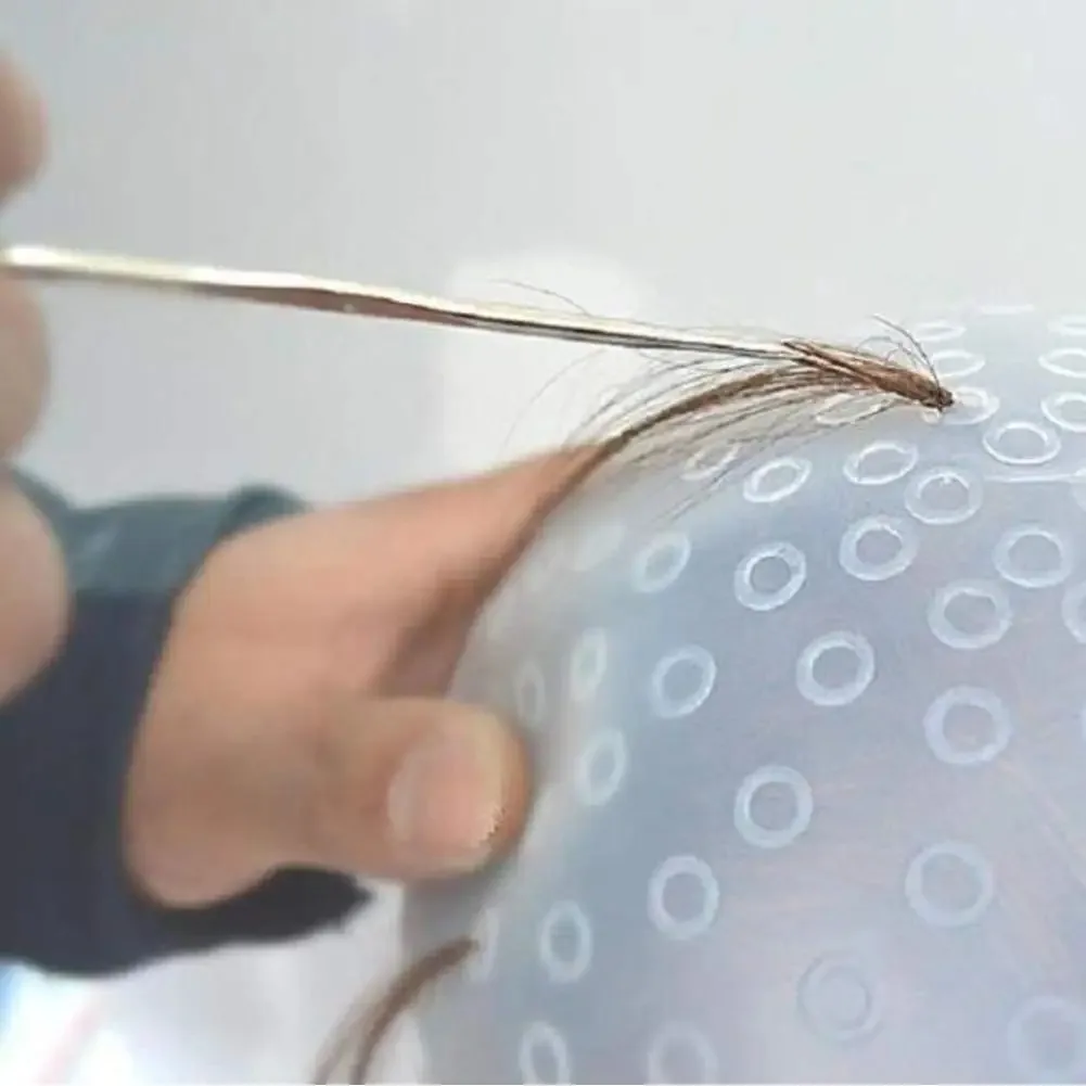 살롱 하이라이트 염색 미용 도구용 바늘이 있는 전문가용 실리콘 헤어 컬러링 캡