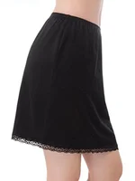 Dames taille élastique demi-jupe jupon robe courte femme lait soie blanc dentelle banlieue bureau femme Anti-vide 3