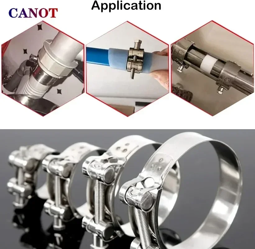 Stainless Steel Hose Clamps Exhaust Air Water Pipes Durable Sealing Strength Repair Welding Tools
