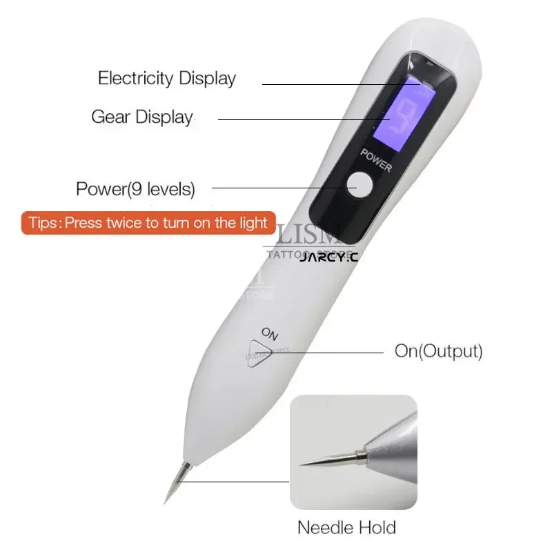 9 Level LCD Laser Plasma Pen Tattoo Freckle Wart Tag Removal Pen LED Light Dark Spot Remover for Face Skin Care Beauty Machine