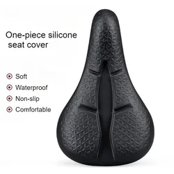 Silicone Bicycle Saddle Cushion - Extra Soft, Breathable, Anti - Slip Bike Seat Cover (Black)