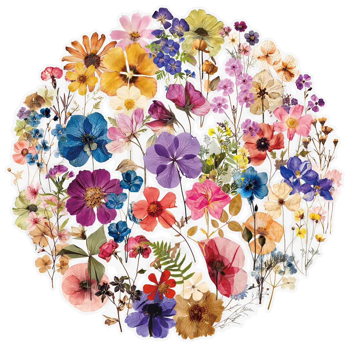10/25/50개 투명 혼합 꽃 식물 스티커 DIY 방수용 여행가방 전화기 노트북 물병 노트북 스크랩북용