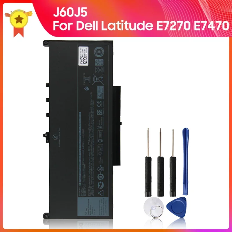 

Новый Сменный аккумулятор J60J5 для Dell Latitude E7470 E7270 R1V85 MC34Y MC34Y 3.5-bbsx, батарея 55Wh 451 мАч с инструментом