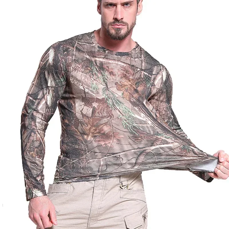 Tactical Shirt Men Clothing Tops Outdoor Camo Hunting Clothes Camping Casual Long Sleeves Shirts Breathable 5