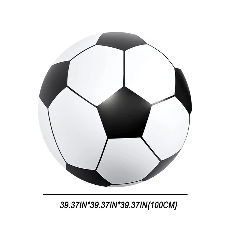 39.37in Explosive Inflatable Beach Big Soccer Ball PVC Inflatable Colourful Bobble Ball Kindergarten Interactive Pat 100cm