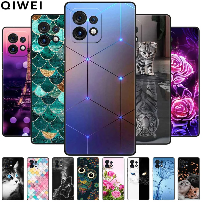 For Motorola Moto X40 5G Case Soft Silicone Cute Cats TPU Cover for