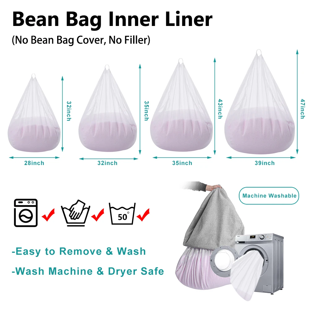 Inner Cover No Filler Bag Inner Liner Lazy Sofa Liner Bean Bag Insert Replacement Cover for Bean