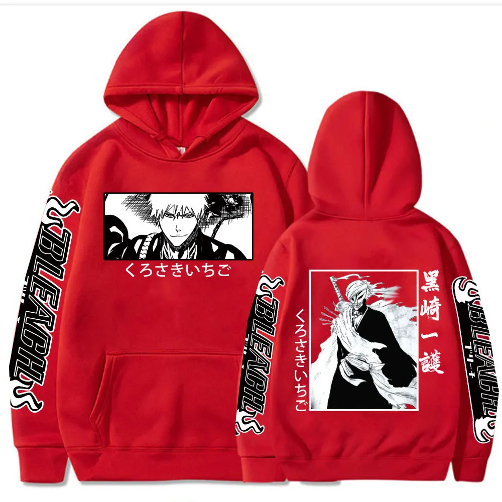 

2023 New Bleach Hoodies Anime Manga Ichigo Print Streetwear Men Women Oversized Sweatshirts Hoodie Harajuku Tracksuits Pullover