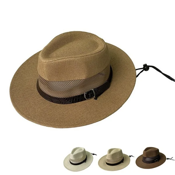 

Summer Men Straw Hat Fedoras Hat Gangster Cap Breathable Sunhat Beach Hats Panama Hat Outdoor Sports Cap Top Hats