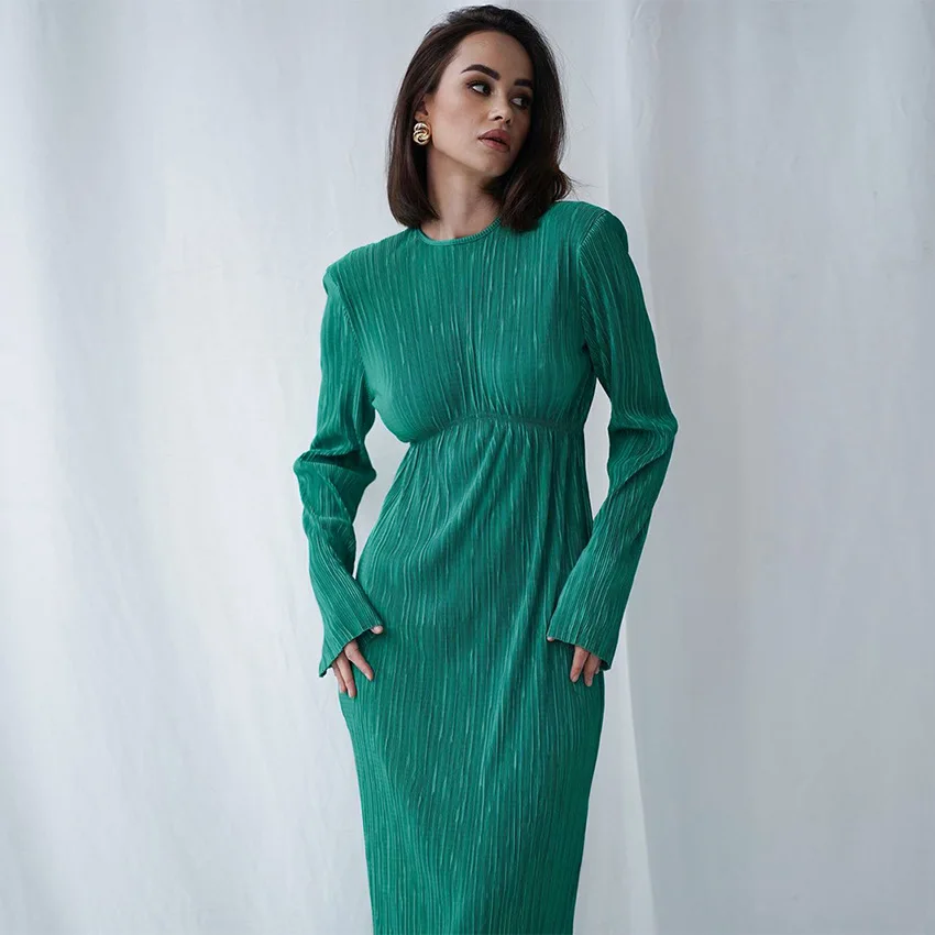 

AYYNAUS1DD240217011 women's clothing winter formal satin maxi dress 2024 women dress women beach dress