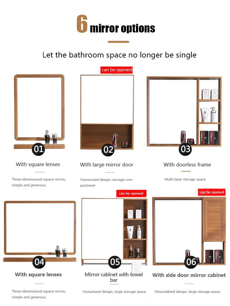 Modern Luxury Furniture Sink Mirror Vanity Bathroom Cabinet
