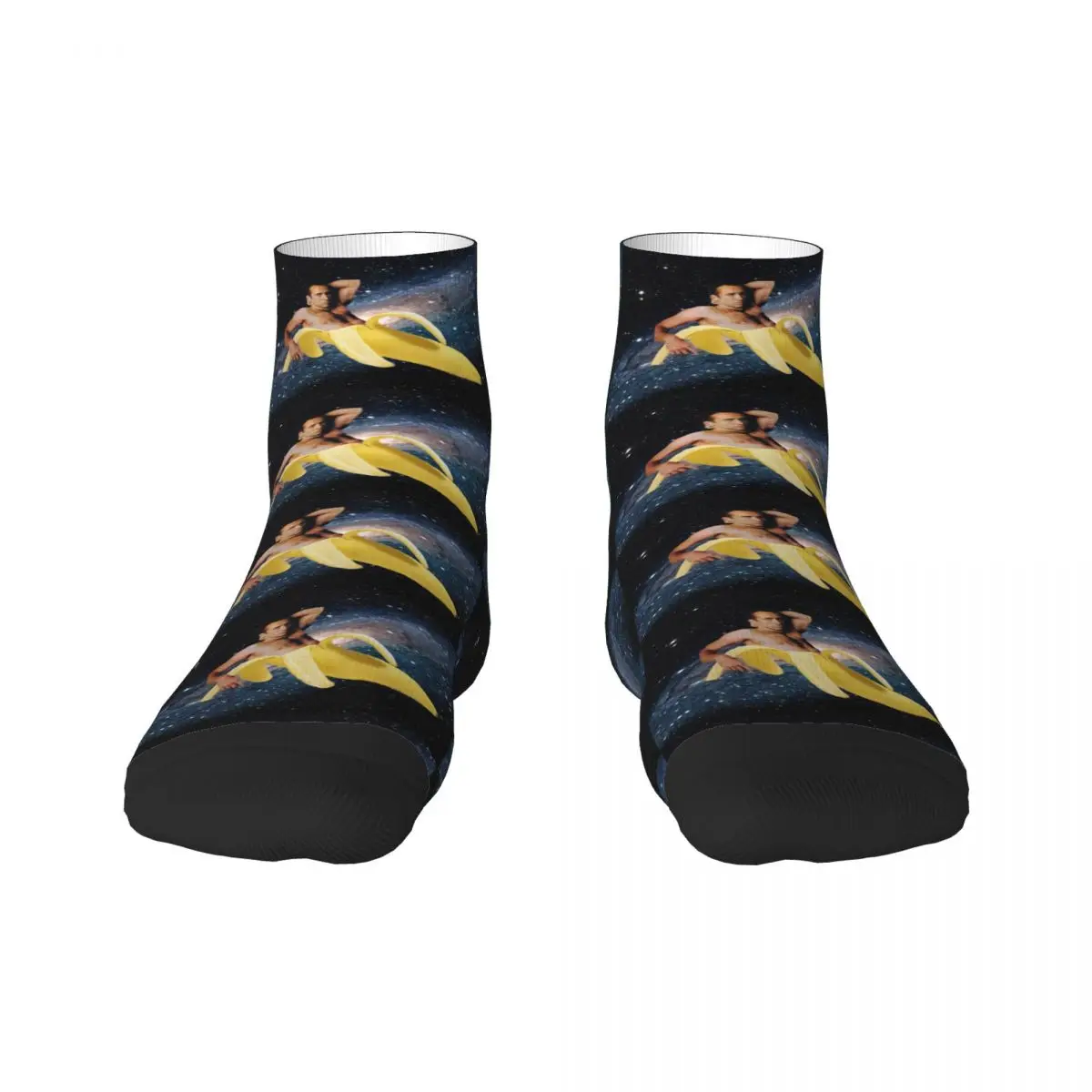 

Kawaii Printing Nicolas Cage In A Banana Socks for Women Men Stretchy Summer Autumn Winter Space Crew Socks