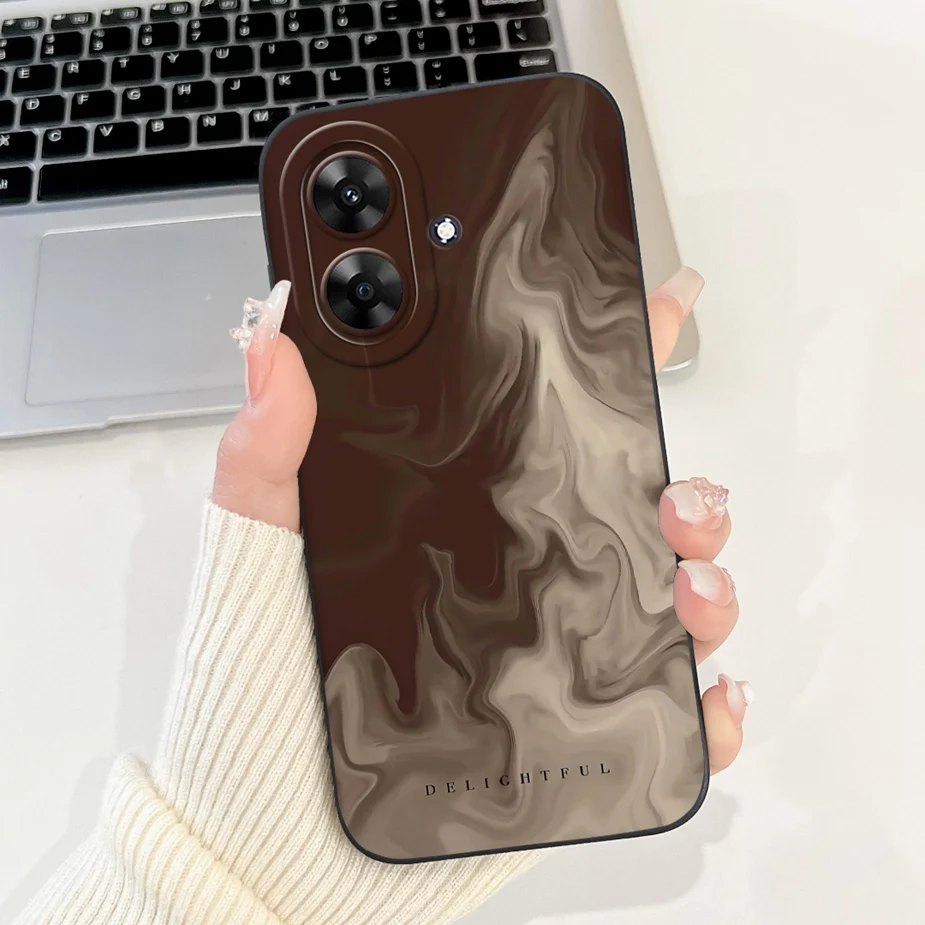 Cute Cat Grid Pattern Soft TPU Phone Case - Stylish Protective Back Cover in Black