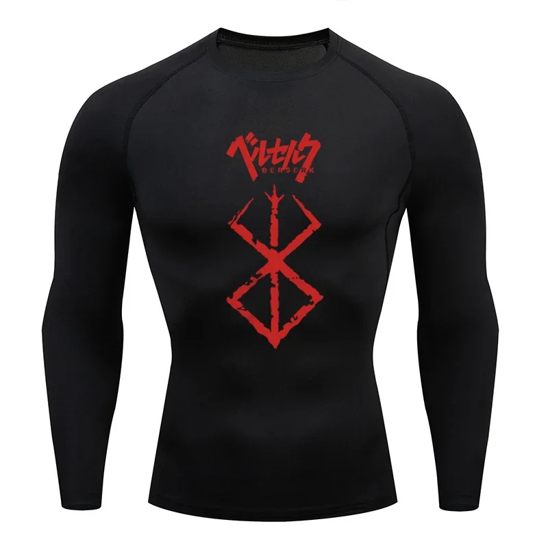 Anime Berserker men's compression T-shirt sports tights Basketball fitness long sleeve running training quick drying sportswear