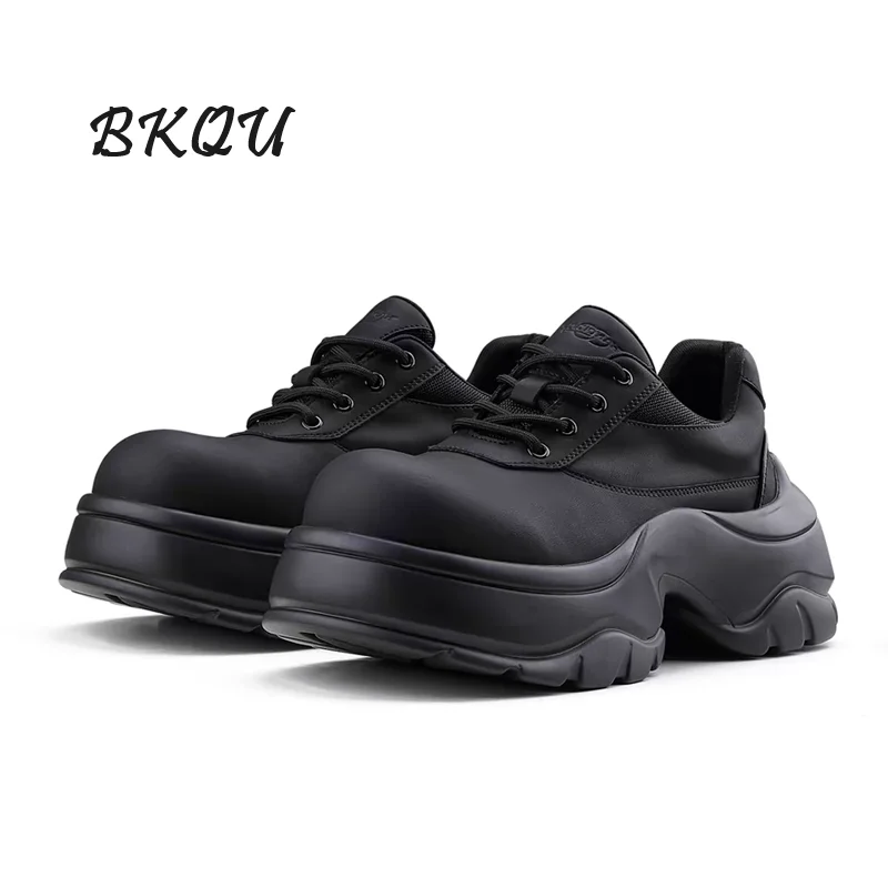 BKQU Increase 7cm Derby Daddy Shoes Men 2024 New Spring and Autumn Trend Handsome High-grade Casual Sports 6