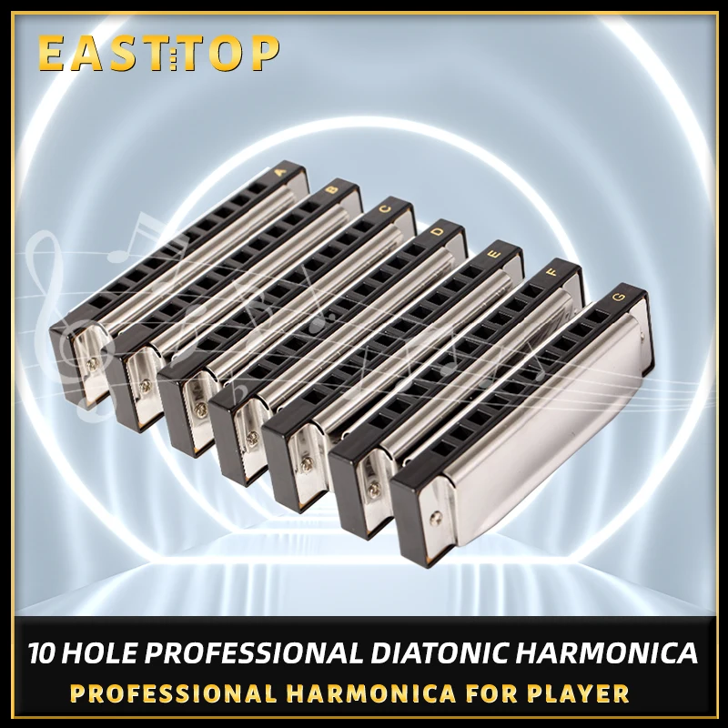 East top mouth organ diatonic harmonica with 7 keys,harmonica set music blues harp for beginner,player,gift