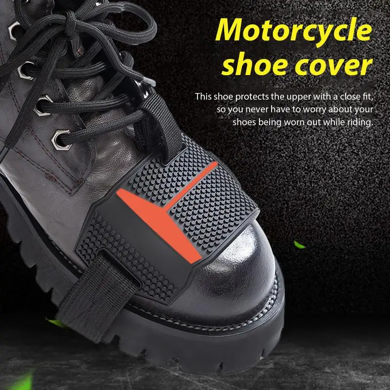 Motorcycle Shoe Protector Rubber Shoe Cover for Motorcycle Riding Anti Slip Guard with Hook and Loop Perfect Fit