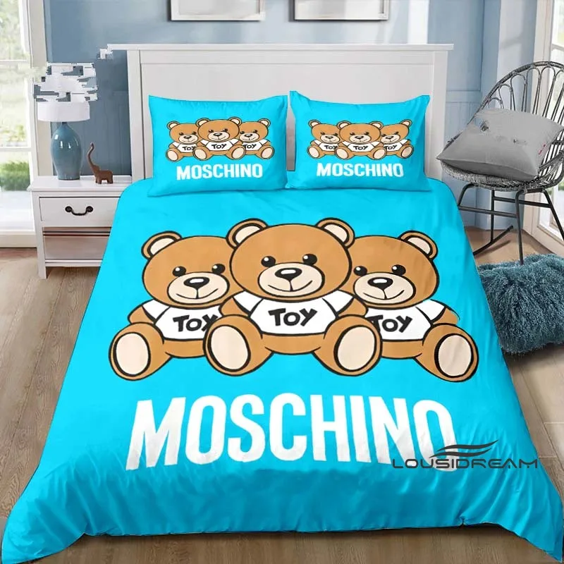 

M-Moschino Fashion Bedding Set 3D Printing Home Decoration Boy Girl King Size Bedding Set Quilt Cover Pillowcas