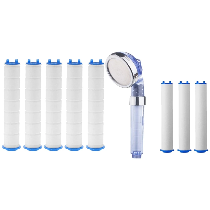 

1 Set Hand Shower Filter Core Bathroom Bathtub Shower Filter & 1 Set PP Sediment Cartridge Filtered Shower Head Filter