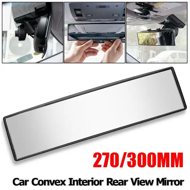 Universal Panoramic Car Interior Mirrors Rear View Mirror Wide Angle Rear View Mirror With Clip On Installation Rearview Mirror