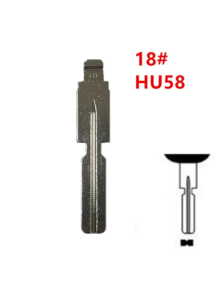 10 Pz 18 # Hu58 Uncut Key Blanks Flip Metal Key Blade Per Bmw Per Kd Keydiy Xhorse Vvdi Remotes Universal No.18 Car Key Blank