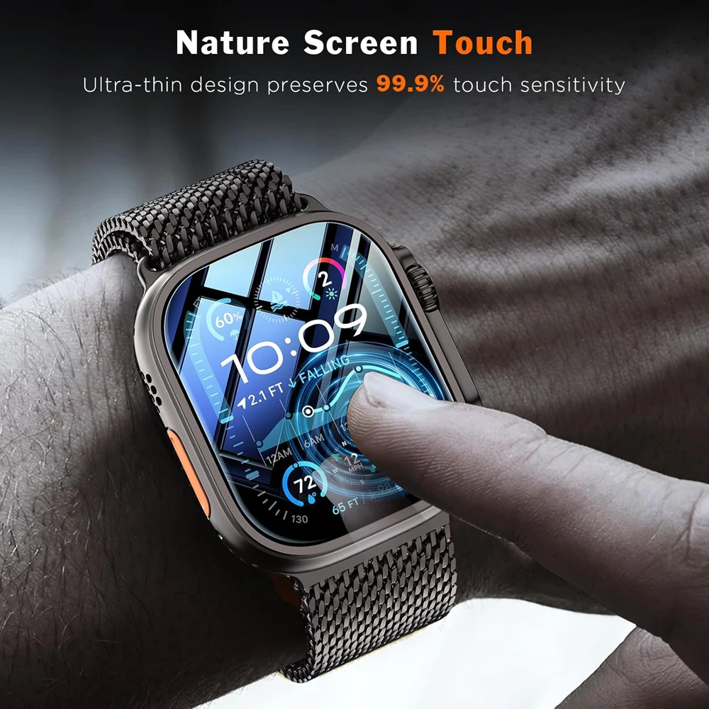 سهلة التركيب من الزجاج المقسى لساعة أبل الترا 1/2/...