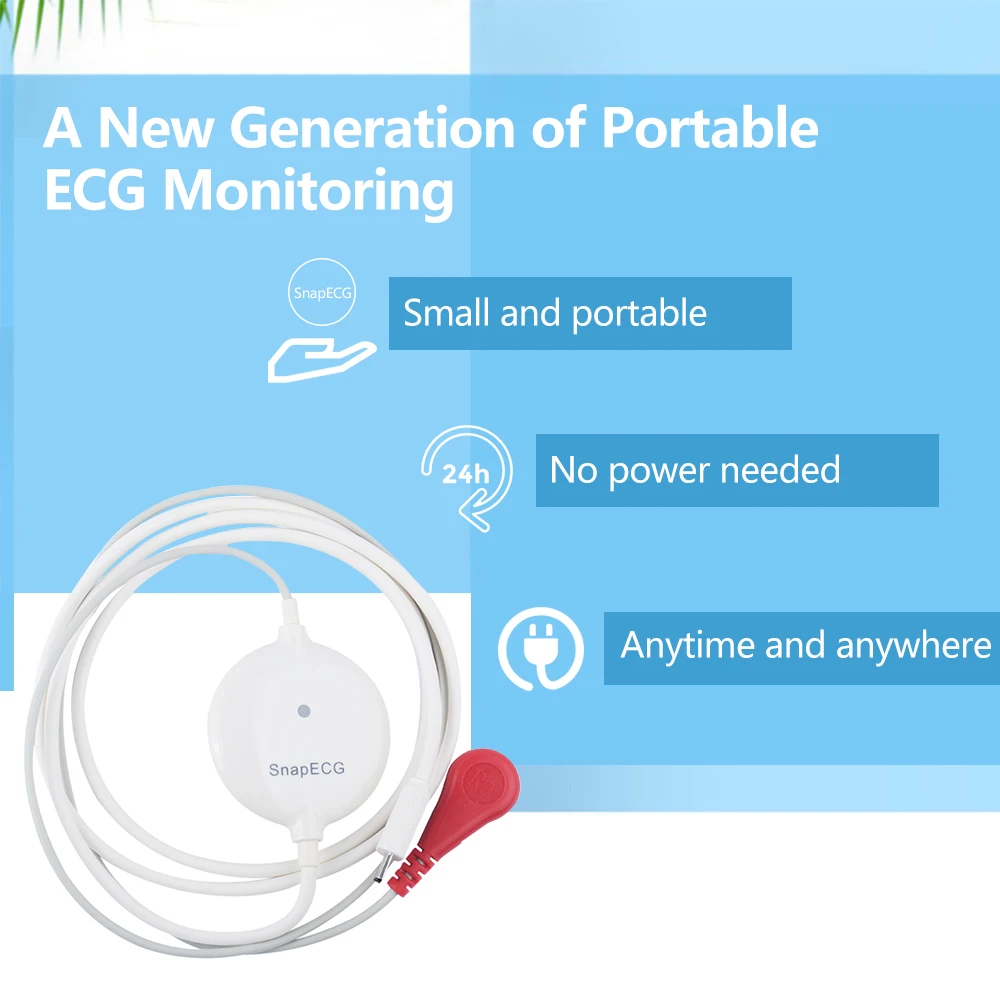 Portable Mini Wearable Ecg Monitor Measurement Machine Real-time Heart Support Electrode Holter For Android Or Ios Health Care
