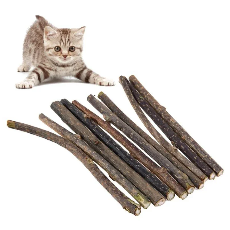 

10/15/20/25/50Pcs Natural Catnip Pet Cat Toy Molar Toothpaste Branch Cleaning Teeth Silvervine Matatabi Cat Snacks Sticks ZZSLHL