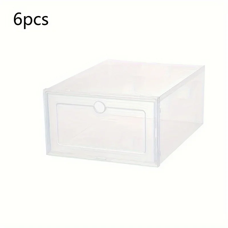 1/6PCS 33x23x14cm Plastic Shoes Case Drawer Case Thickened Transparent Shoebox Shoe Organizer Plastic Shoe Boxes Stackable Box shoe organizer