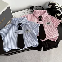 Nouvel ensemble de vêtements d'été pour bébés garçons : chemise et short tendance (2 pièces/ensembles) – Tenues décontractées pour enfants et tout-petits, survêtements pour nourrissons 3