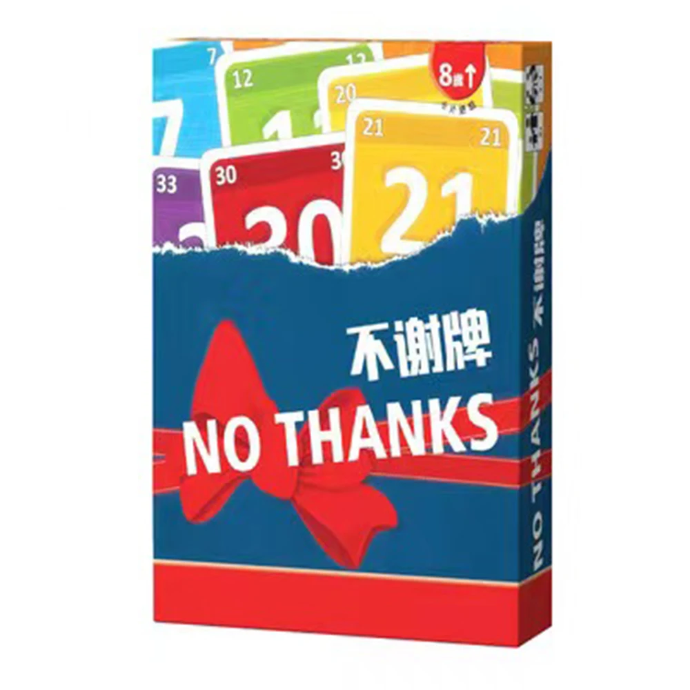 No Thank you 보드 게임, 가족 및 파티 최고의 선물, 전략 게임, 중국어 교육, 3-7 인용
