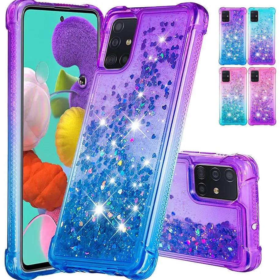 Блестящий чехол с градиентом для девочек Samsung Galaxy S8 Plus S9 S10 S10E Note 10 задняя крышка