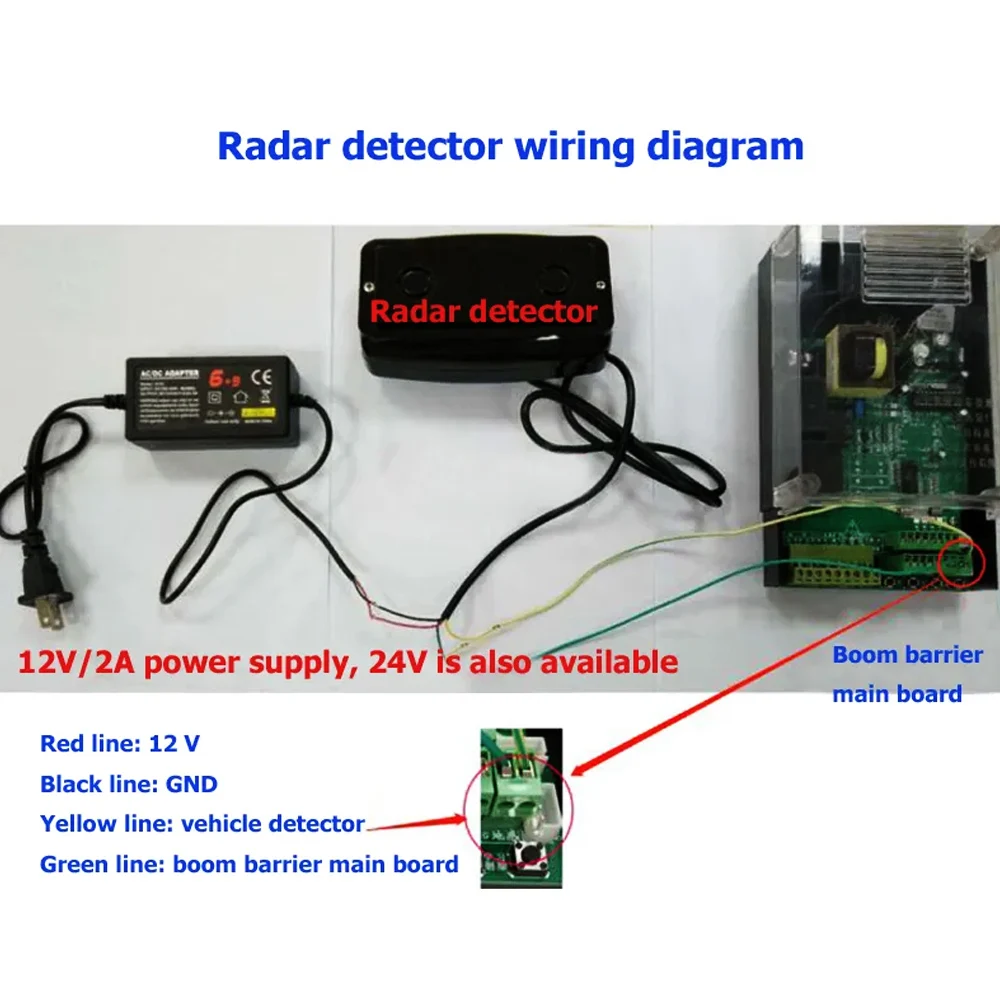 DC12V Wireless Vehicle Detector Infrared Sensor 1~6 m Detect Distance Replace Loop Detector For Car Parking System