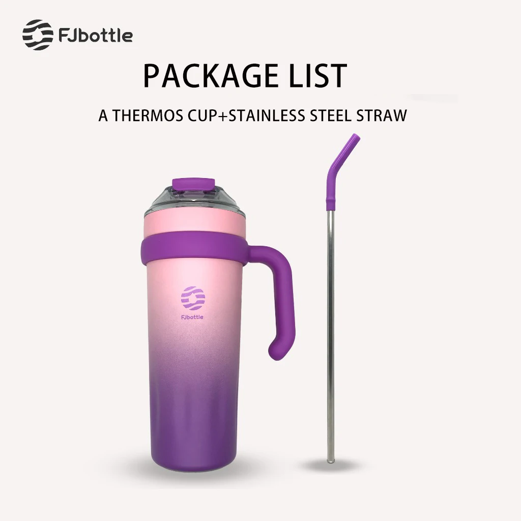 FEIJIAN 40oz Insulated Thermal Coffee Cup with Handle Straw Lid Stainless Steel Vacuum Car Mug thermal mug stainless steel cup stainless steel thermos cup