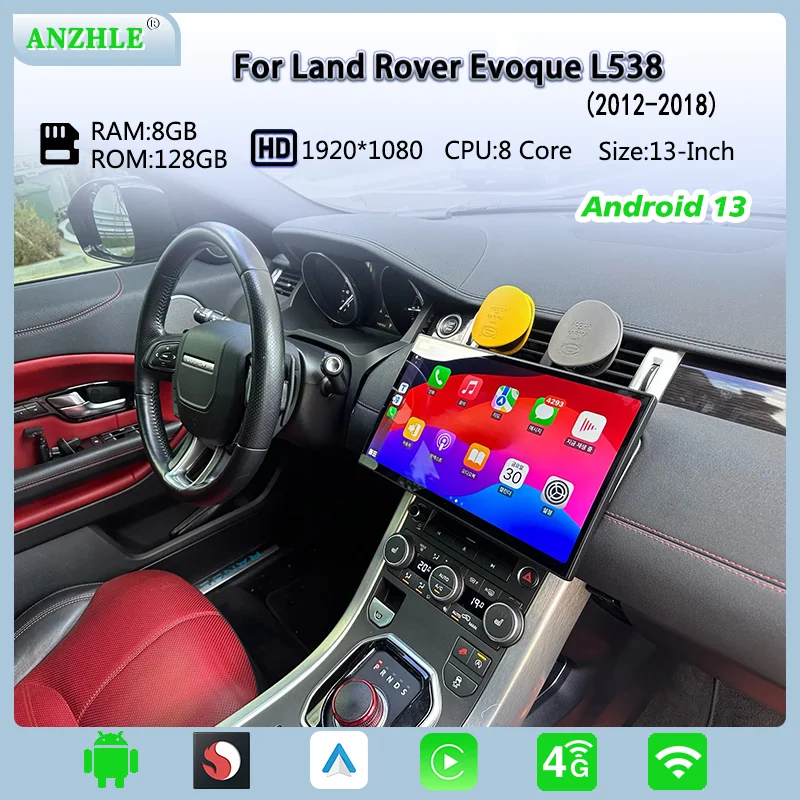 Car Multimedia Player Car Radio 13" Android 13 Head Unit Dual System For Range Rover Evoque L538 Car Radio Multimedia Player Carplay AC Panel Screen
