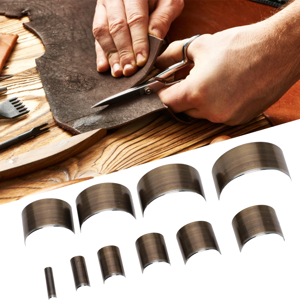 Leather Hole Puncher Leather Hole Punch Leather Punch Tool Round Hole Punch Cutter Set Hole Punch Cutter Set Round Hole Punch Set Leather V Shape Punch DIY Leather Punch Tool Tail Cut Puncher Rounded Knife Round Belt Perforated Accessory Set