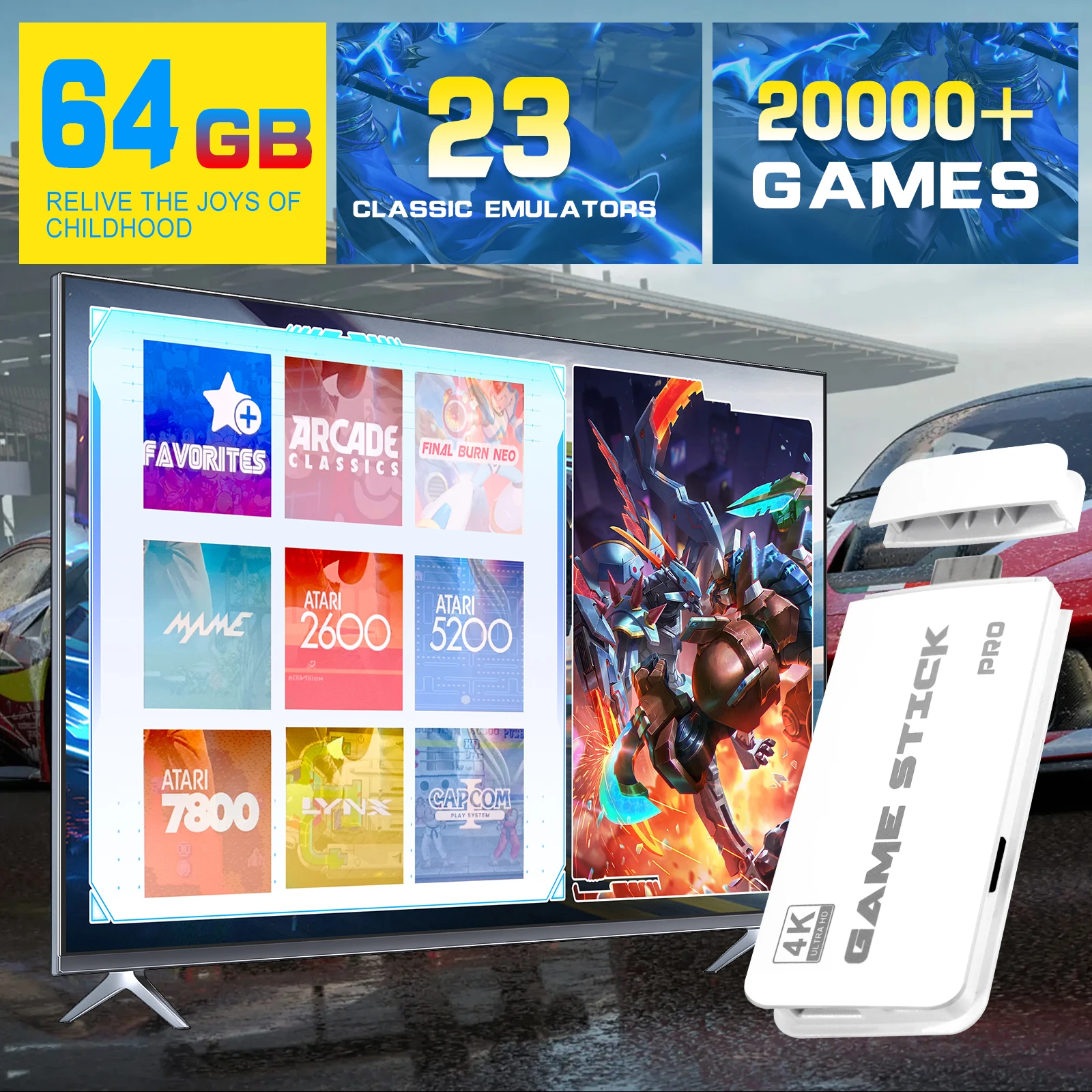 M15 4K TV Retro Handheld Game Console Stick 2.4G Dual Wireless Controller 20000+ Classical Games 23 Classic Emulaters 2