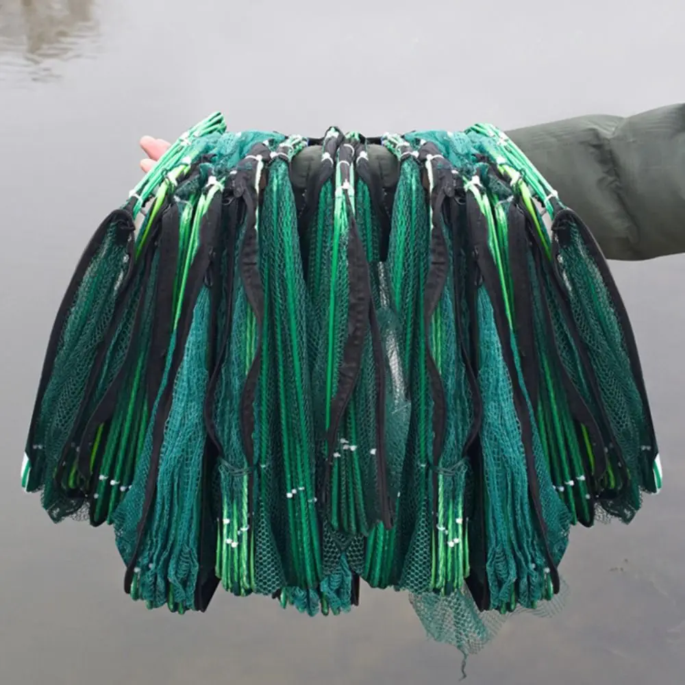 40~82cm Nylon Casting Nets 6/8/10 Holes Fishing Net High Quality Foldable Green Hexagon Octagon Net
