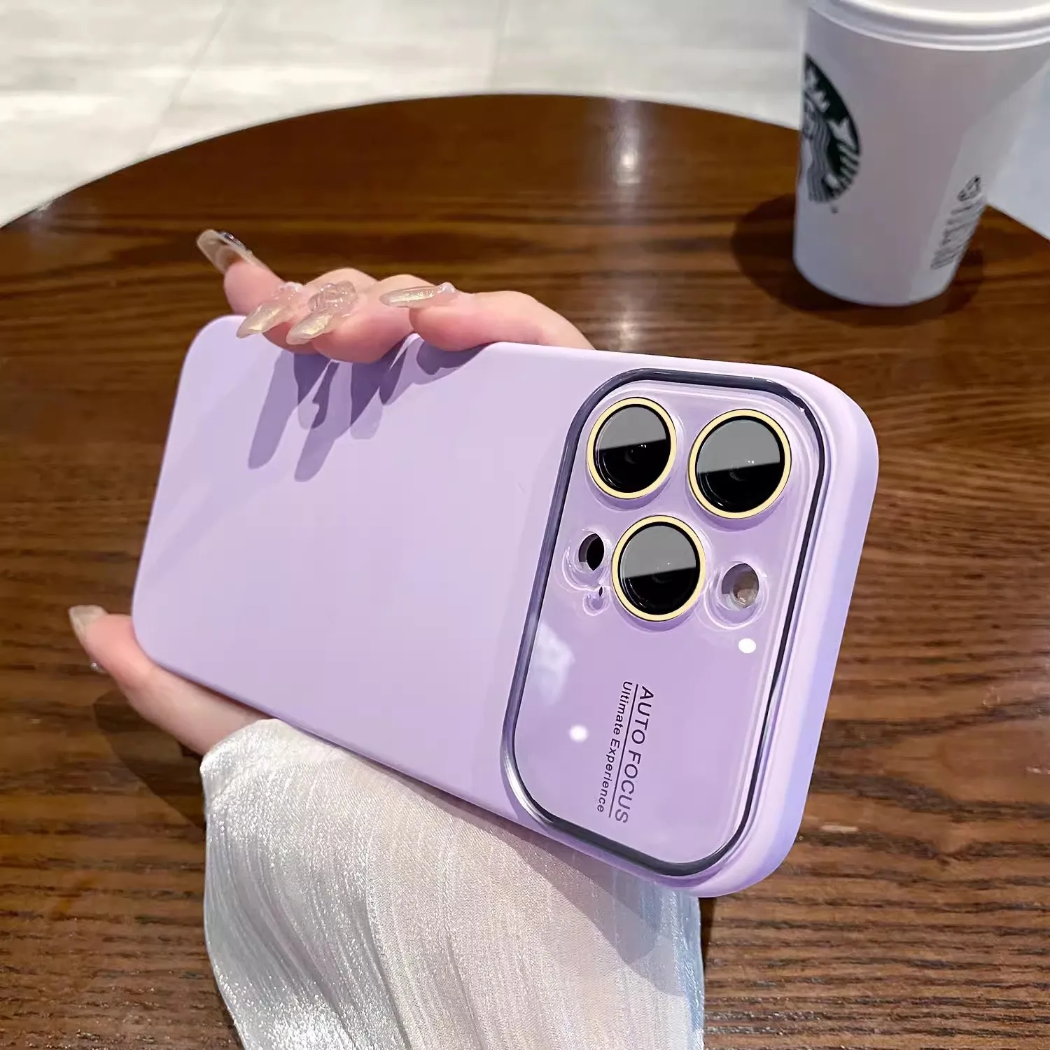 

Plain Stylish Full Coverage Lens for iPhone 12 Pro Case, Shell Cover for iPhone 13 Pro, Large Window Liquid Silicone Phone Case