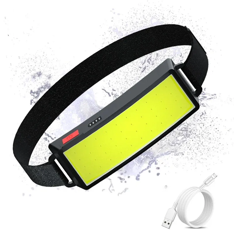 Powerful COB LED Headlamp Type-c Rechargeable Head Flashlight Built-in Battery Outdoor Fishing Camping Lantern Waterproof Torch