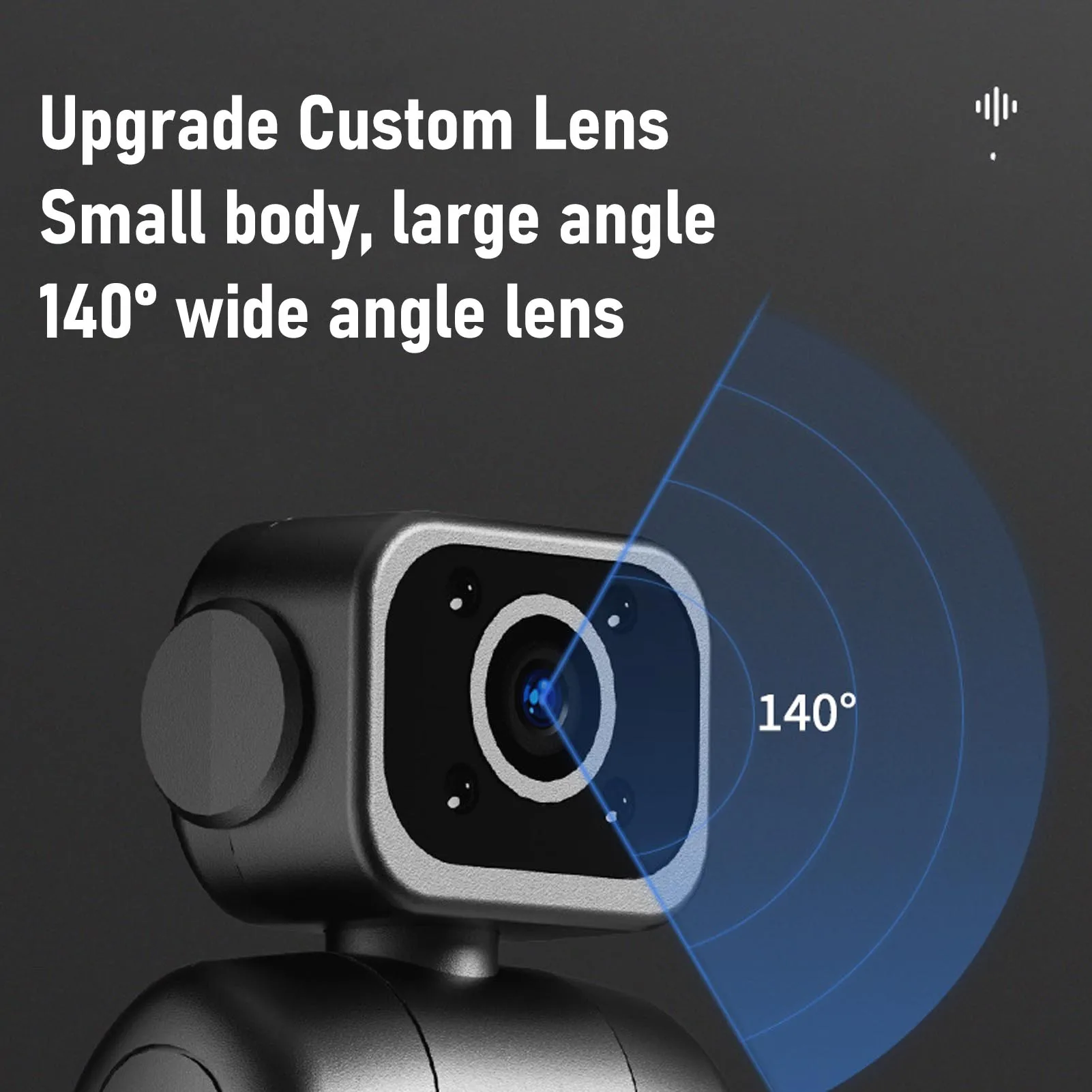 Body Worn Camcorder Portable Camcorder 2K HD 355 Degree Rotatable Wide Angle Lens Anti Shake Video Camera with Back Clamp