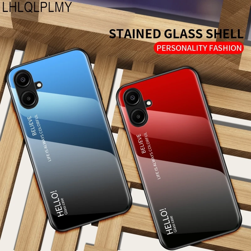 Gradient Tempered Glass Phone Case - Stylish Protective Cover